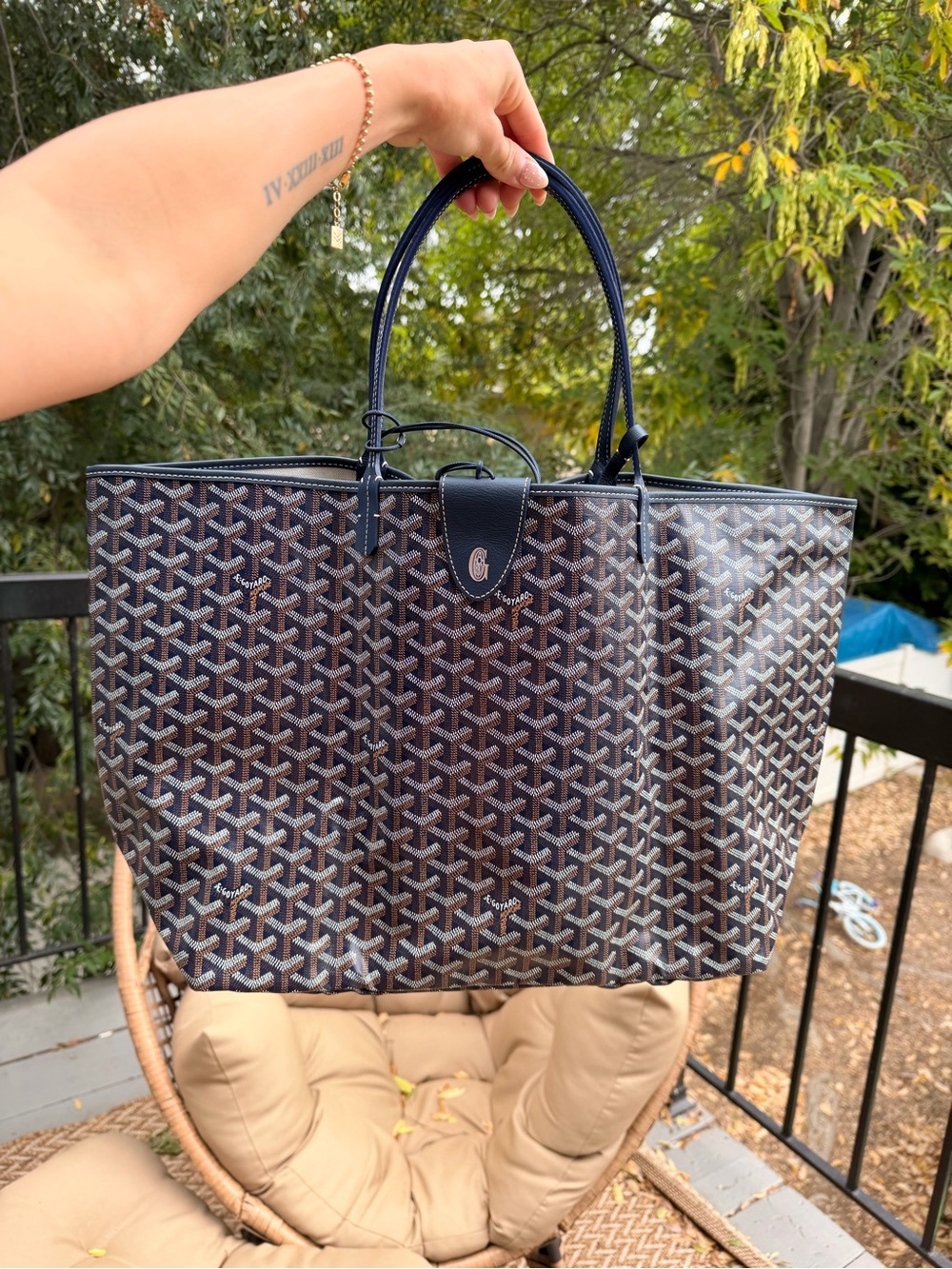 Goyard Navy and Brown St. Louis GM Tote